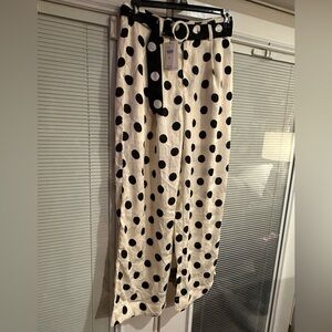 Anthropologie Black and White Polka Dot nwt Pants size xl